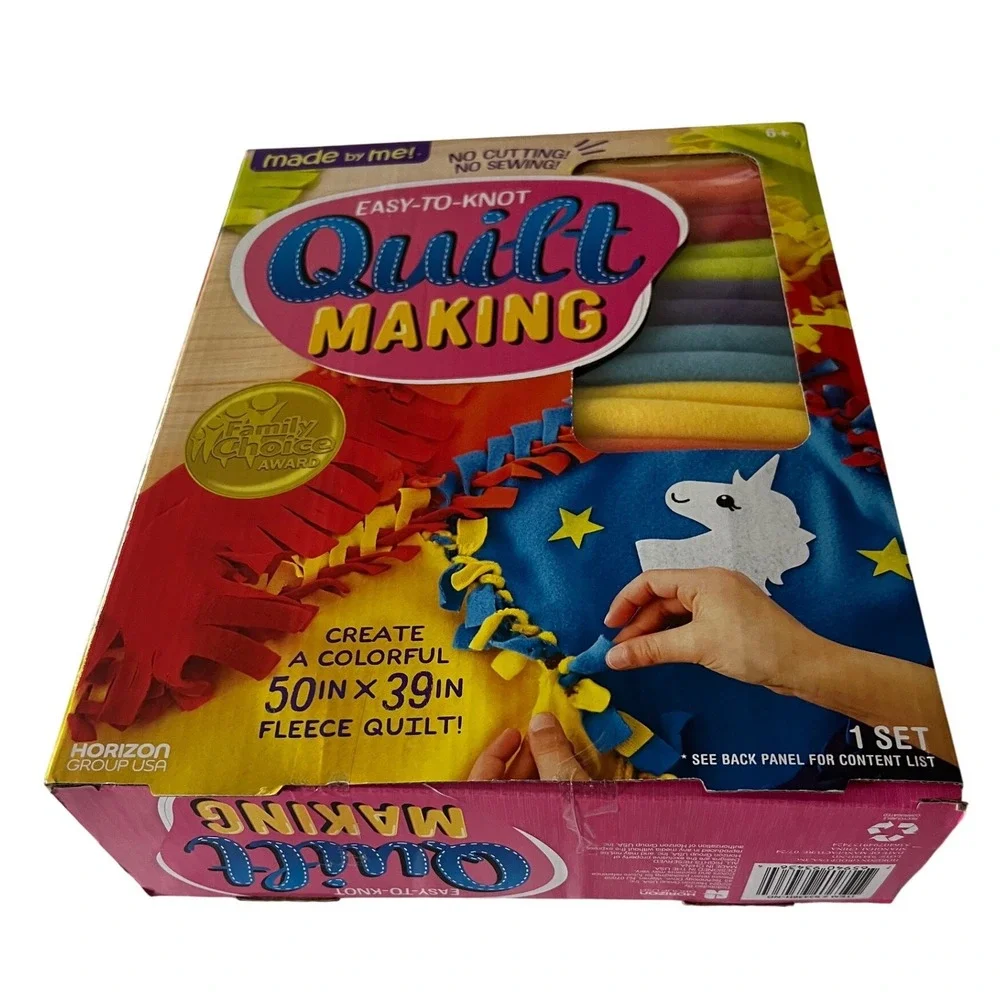 Made By Me‎ Easy-to-Knot Quilt Making Kit No Sew Fleece Blanket 50x39 DIY Craft